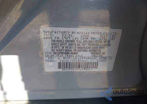 2021 Nissan Kicks Sr Xtronic Cvt from USA, damaged, VIN 3N1CP5DV0ML493847